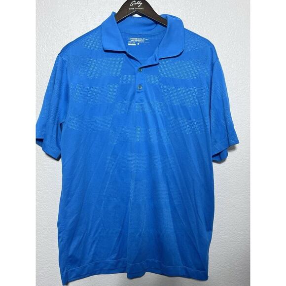 Nike Golf Polo Shirt Men Large Blue FitDry Dry Fit Tennis Casual Outdoor - Picture 1 of 12